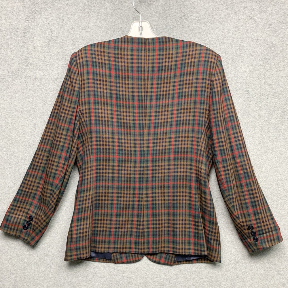 Personal Petites Womens Vintage Blazer Plaid Sz 6 Petite Brown‎ Preppy Academia - Picture 2 of 4